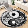 1pc Yin Yang Swirls Office Round Area Rug, Indoor Mat Suitable For Office, Under Office Chairs Bedroom Living Room Home Decor, Room Deco 054