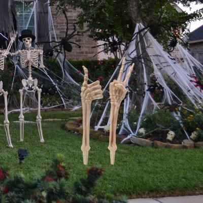 Yousheng Decoração de Estaca de Esqueleto de Halloween Design Realista de Ossos de Esqueleto Fácil de Instalar Mão Braço Assustador com Estacas de Jardim