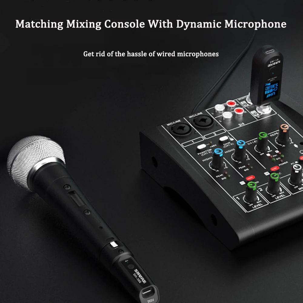 Wireless Microphone Converter XLR Transmitter and Receiver Wireless System Signal Adapter for Audio Mixer Dynamic Mic Guitar