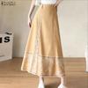 ZANZEA Women Casual Elegant Print Loose Summer Long Skirts
