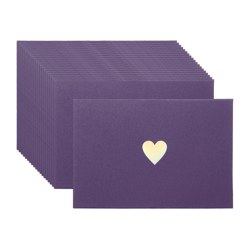 20Pcs/Set Mini Card Envelopes Pearlescent Paper Envelopes Business Greeting Cards Holder with Heart Pattern for Birthday Wedding