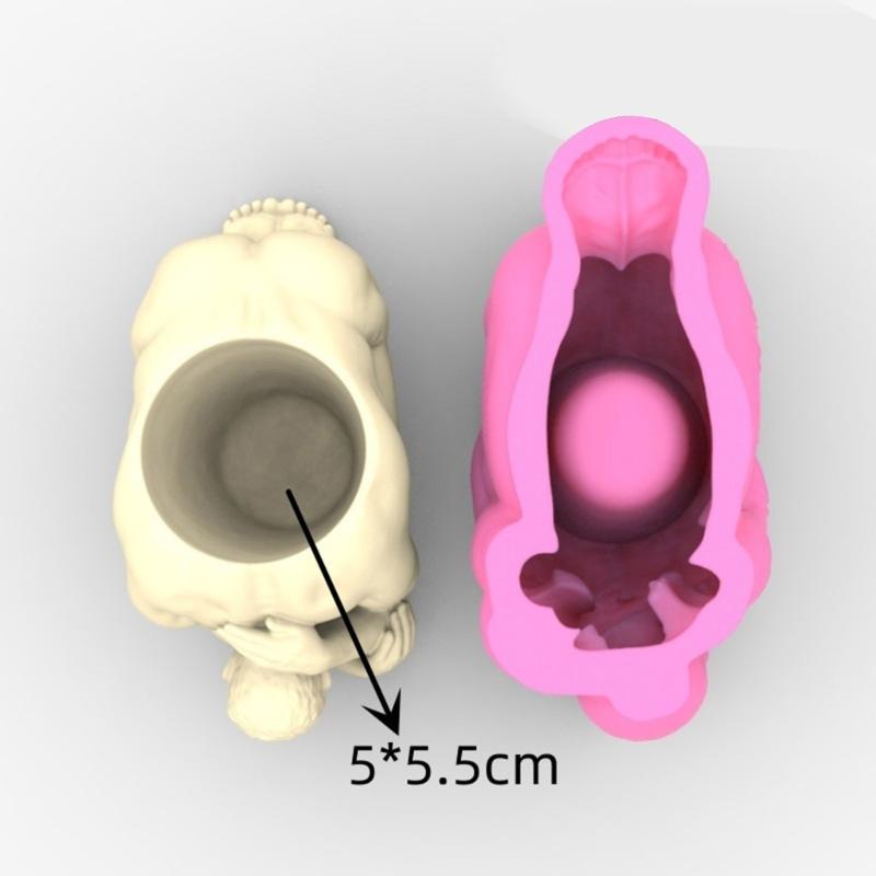 Candles Holder Resin Mold,Gypsum Flower Pot Silicone Molds Yoga-man Epoxy Resin Casting Mold for DIY Jewelry Storage Box