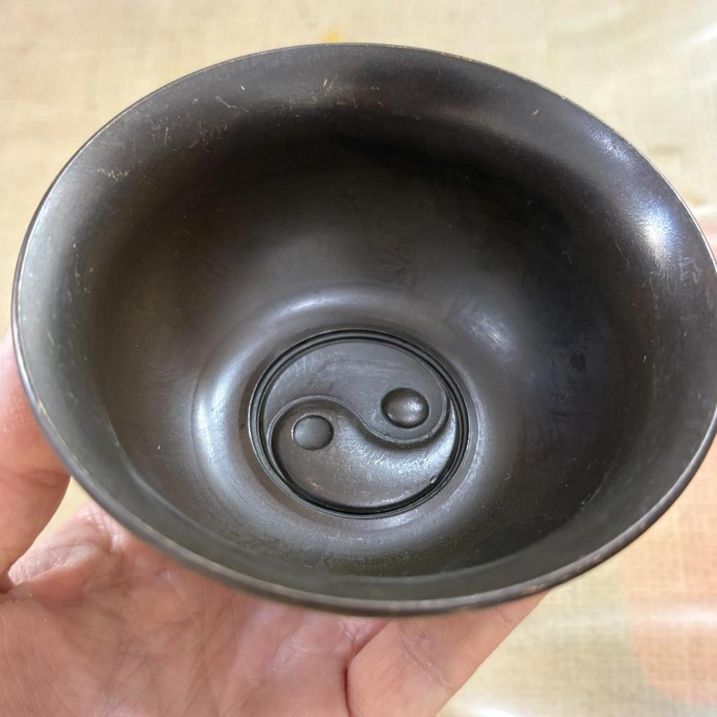 Antique-Style Aged Copper Bagua Bowl with Four Divine Beasts for Home or Office Decor