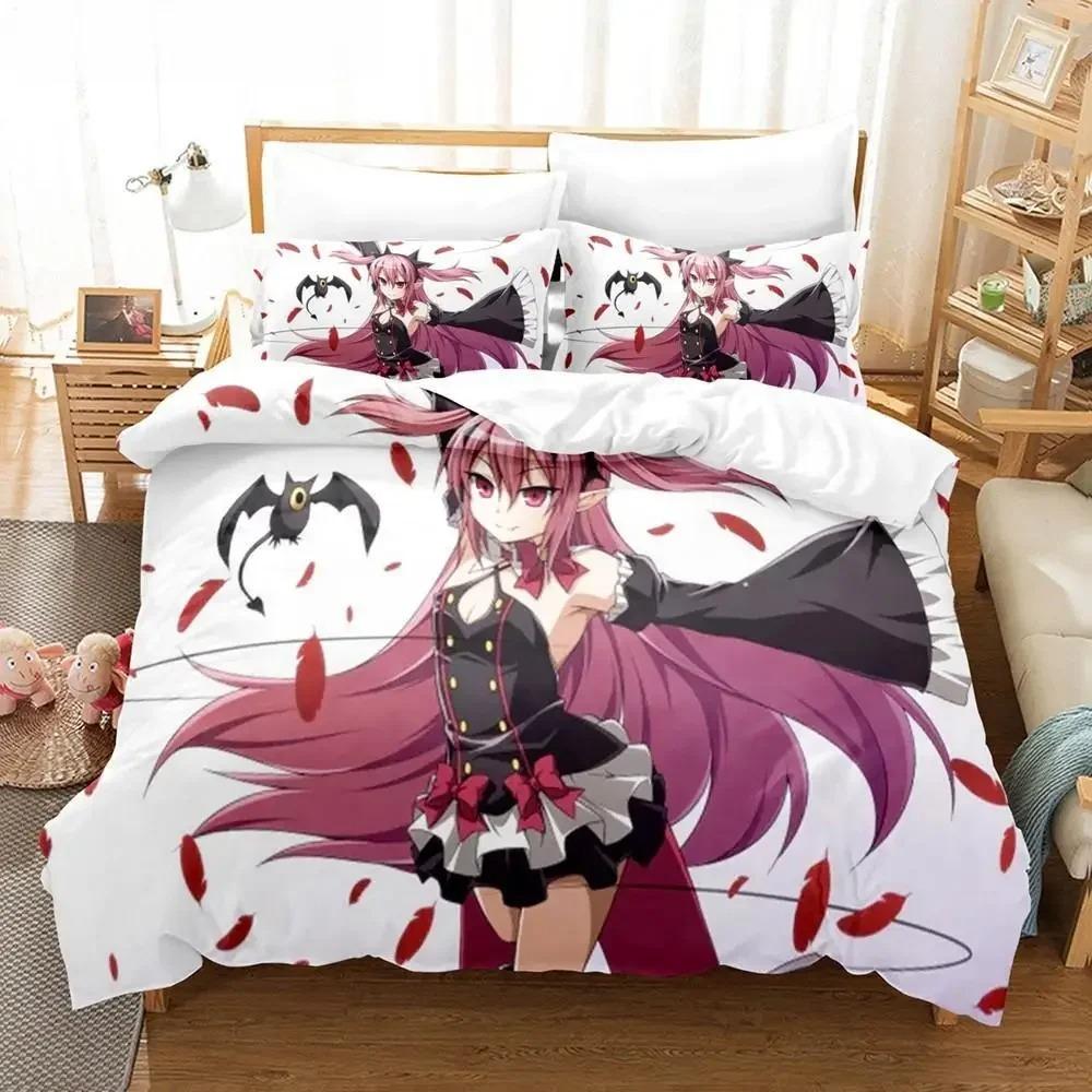 Anime Seraph of the End 3D Pattern Printed Design Bed Cover Kit Cartoon Duvet Covers Pillowcases Full Size Size Bedclothes Decoration Home Use