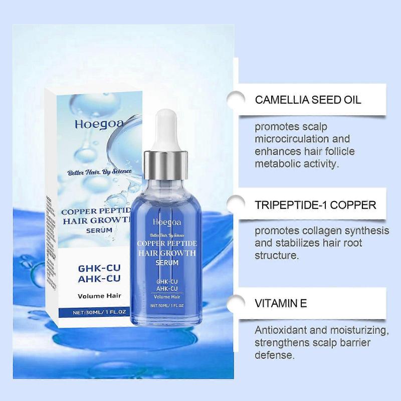 Fortschrittliche Kupferpeptid Haarwuchsformel, Kupferpeptid Haarwuchsbehandlungsserum für Frauen Männer, Kupferpeptidserum für Haare, 30 ml