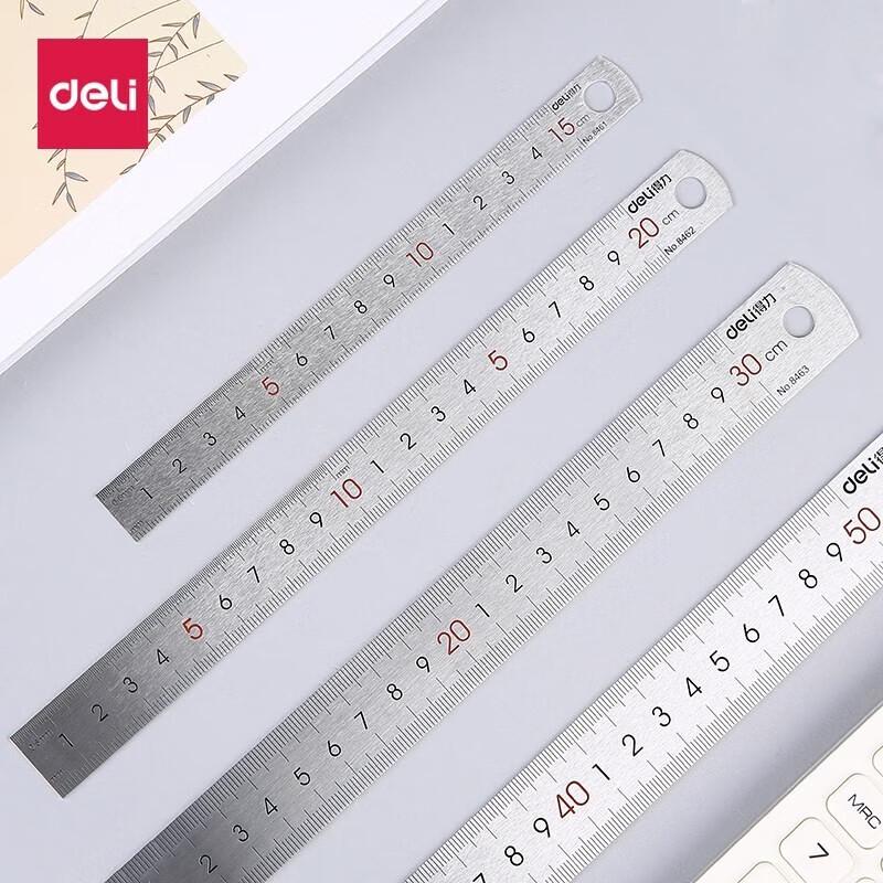 Deli 50cm Steel Ruler (2-Pack)