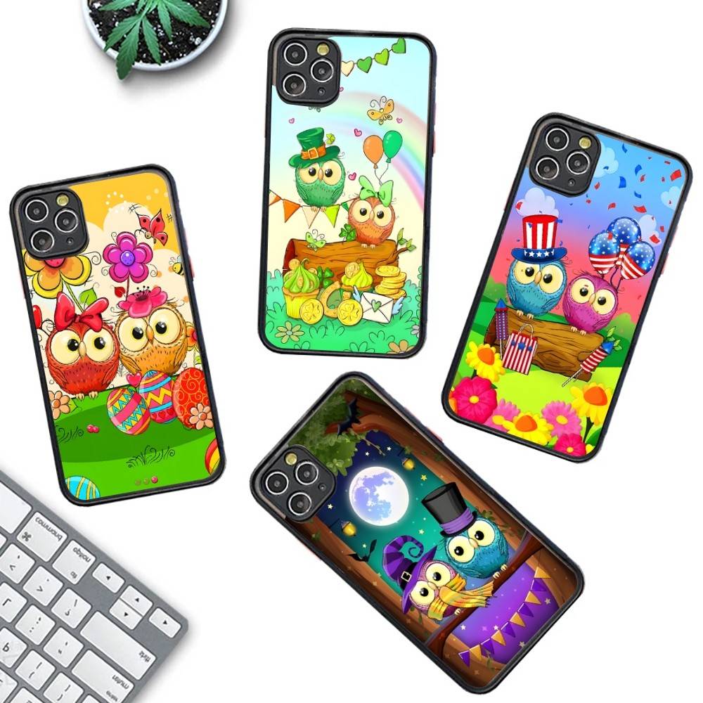 Cartoon Cute Owl For Silicone Matte Phone Case For IPhone 16 Pro Max 15 14 13 12 11 X XS MAX