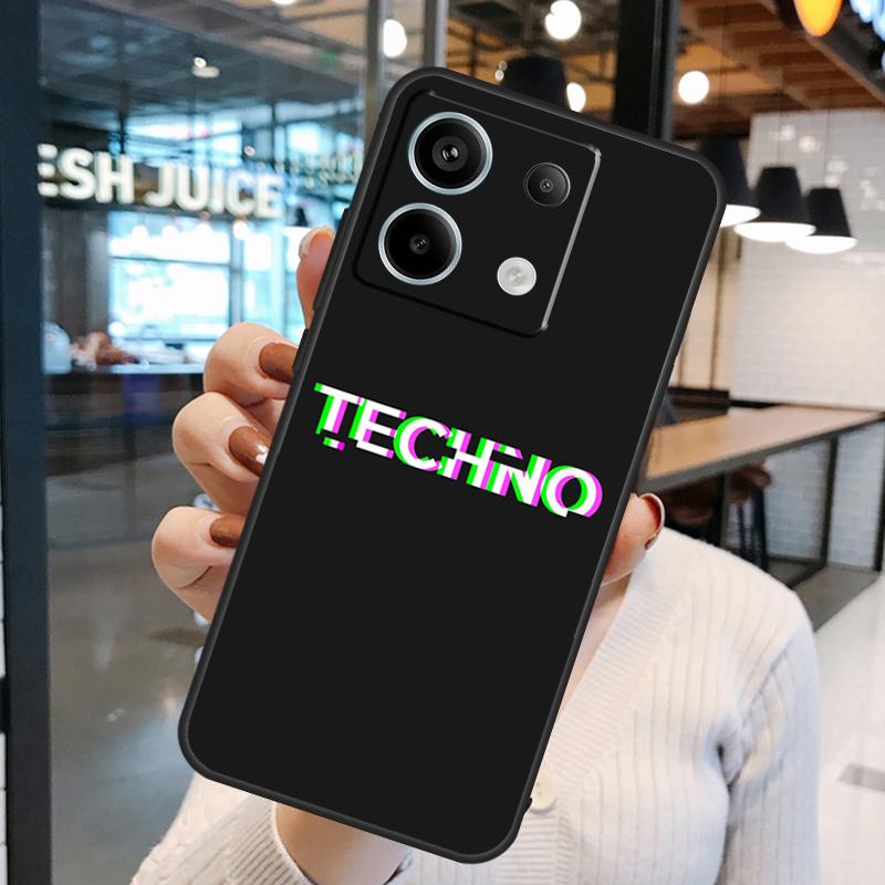 

Techno Music Cover For Xiaomi Redmi Note 13 Pro 12 11 9 10 Pro 9S 10S 11S 12S Redmi 12 10C 12C 13C Case Redmi Note 12S
