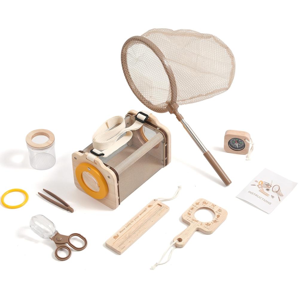 Topmix Montessori Educational Toys Kid Outdoor Adventure Sets Explorer Kit Insect Leaf Wooden Wilderness Game Sets Cognitive Toy Kid