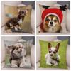 Cute Pet Animal Pillowcase Decorative Cute Puppy Chihuahua Pillowcase Soft Plush Cushion Cover for Car Sofa Home 45x45cm