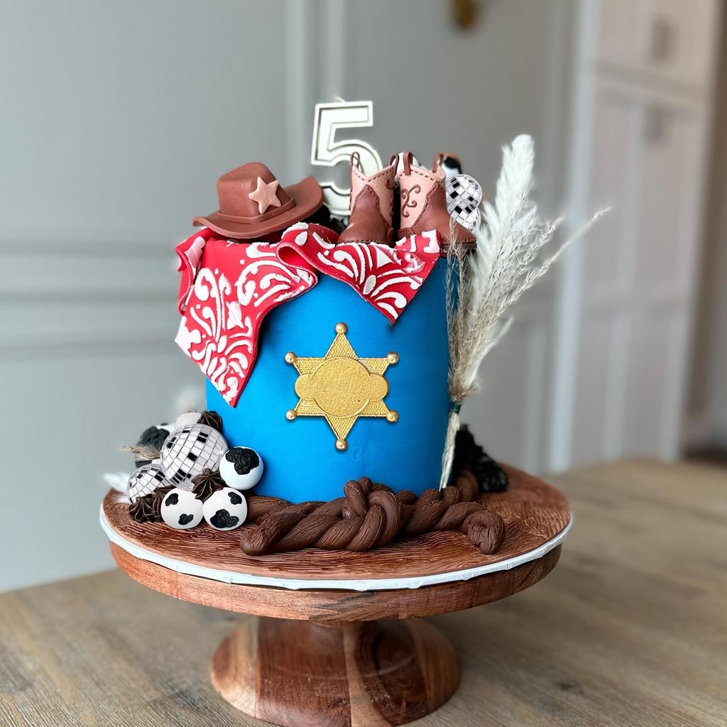 22 Stück Cowboy Kuchen Dekorationen Cowboy Themenparty Dekorationen Cowboyhut Stiefel Diskokugel Kuchenaufsatz für Western Geburtstagsfeier