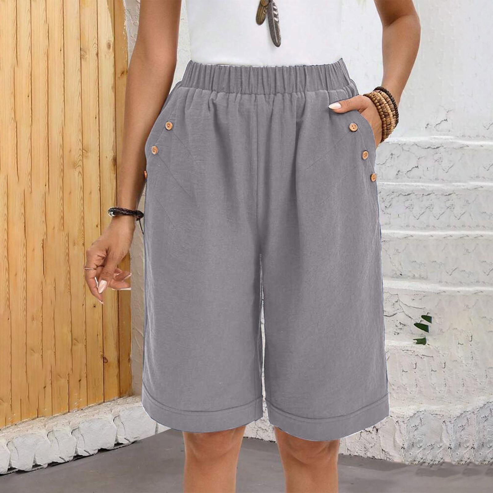 

Женские свободные повседневные брюки из хлопка и льна однотонного цвета с витой пряжкой и эластичным поясом XXL