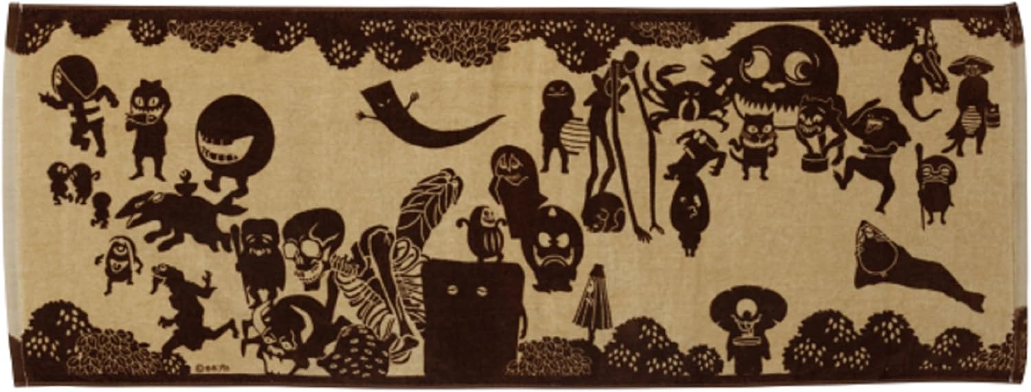 Йокайша Гегеге но Китарo Спортивное полотенце Парад Йокаев/Лицевое полотенце (Натуральный x Коричневый)