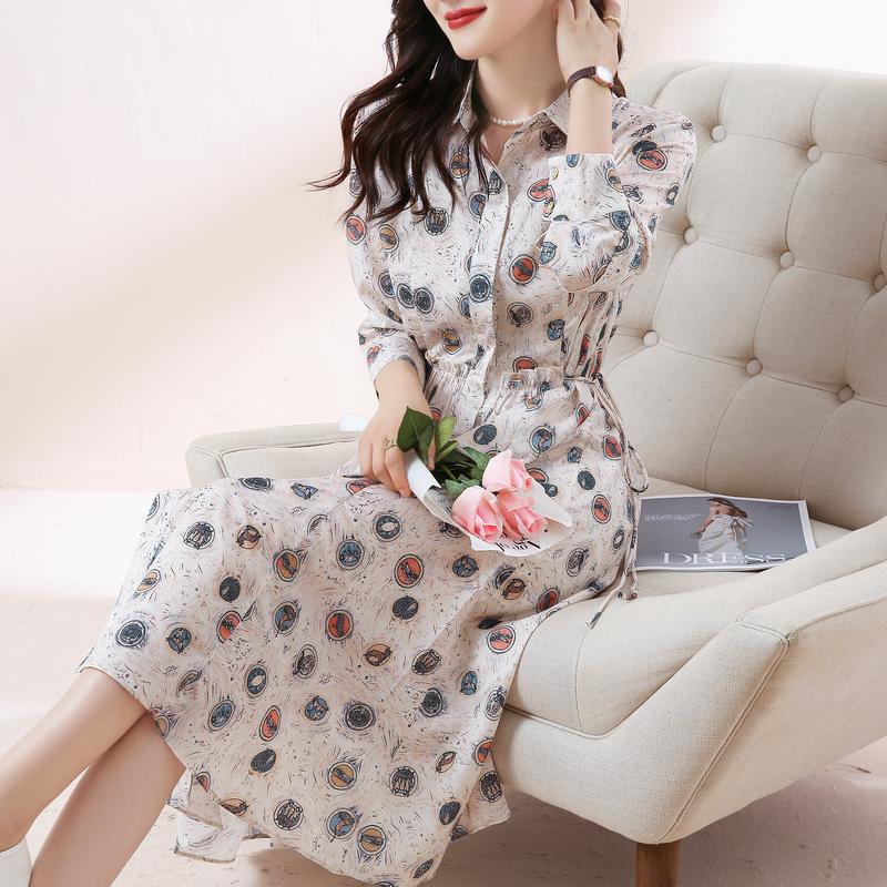 

Женское весеннее винтажное платье, свободные платья с длинными рукавами, корейская одежда XL