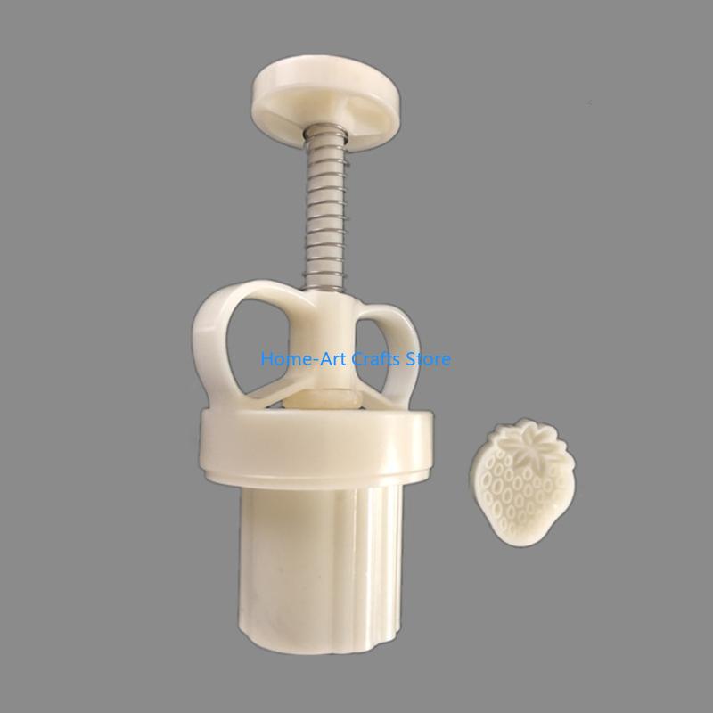 Y3NA Plastic Mooncake Mold 25g Strawberry Stamp Cookie Cutter Mould DIY Baking Tool China Mainland