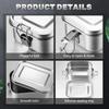 Portable Stainless Steel Lunch Box for Kids and Adults, Leak-Proof Bento Box, Travel Food Meal Prep Container Dishwasher Safe