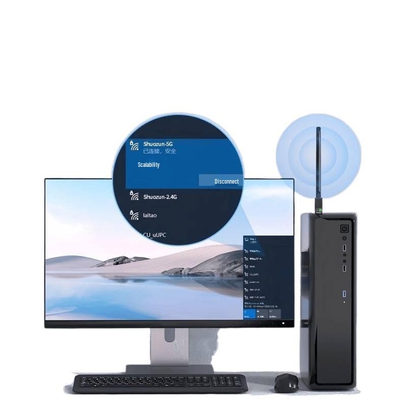 WiFi 6 Wireless USB Network Adapter for Desktop/Laptop - Driver-Free Transmission & Reception