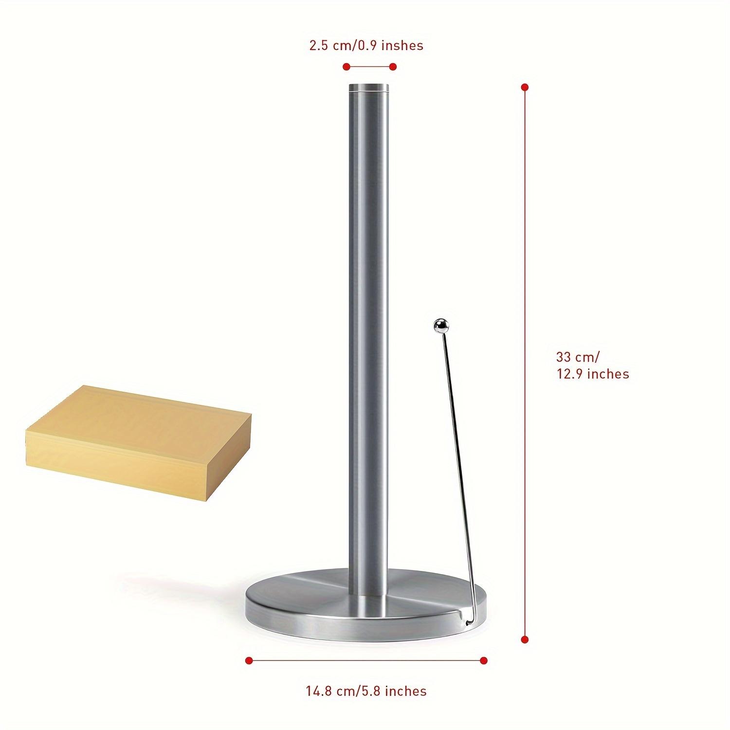 

Practical Stainless Steel Paper Holder Vertical Weighted Base Paper Roll Stand Simply Tear Non-slip Freshness Film Shelf Kitchen