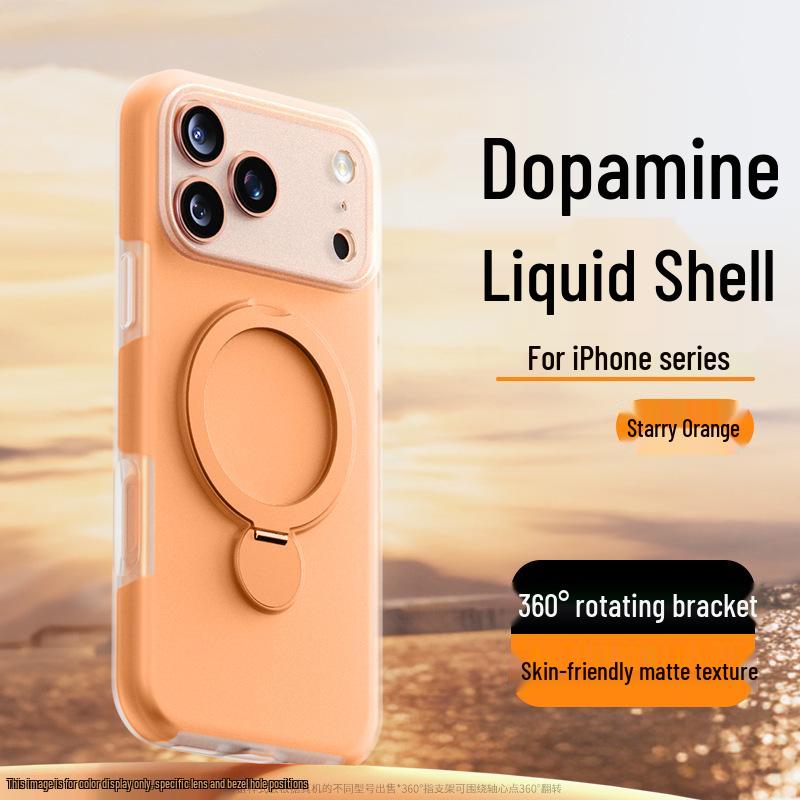 

iPhone 17 Pro Max Liquid Silicone Case with Magnetic Stand, Ice-Feel, Anti-Fall, Compatible with iPhone 16/15 13