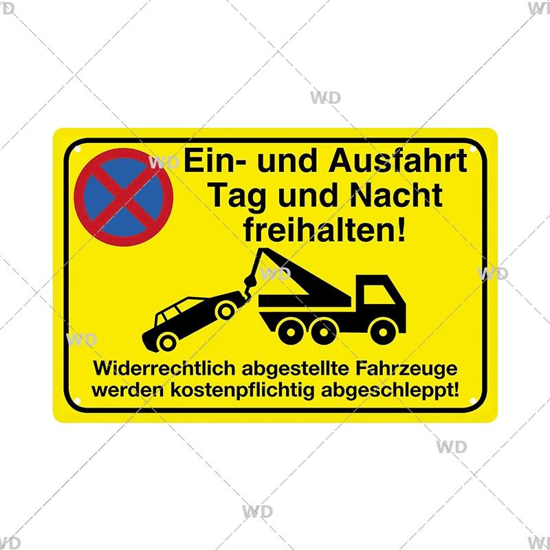 Mfoever Tin Sign Vintage Assorted Traffic Warning No Parking Tin Sign Set Retro European Bicycle Dog Fire Prohibition Metal Wall Art Rustic Saf