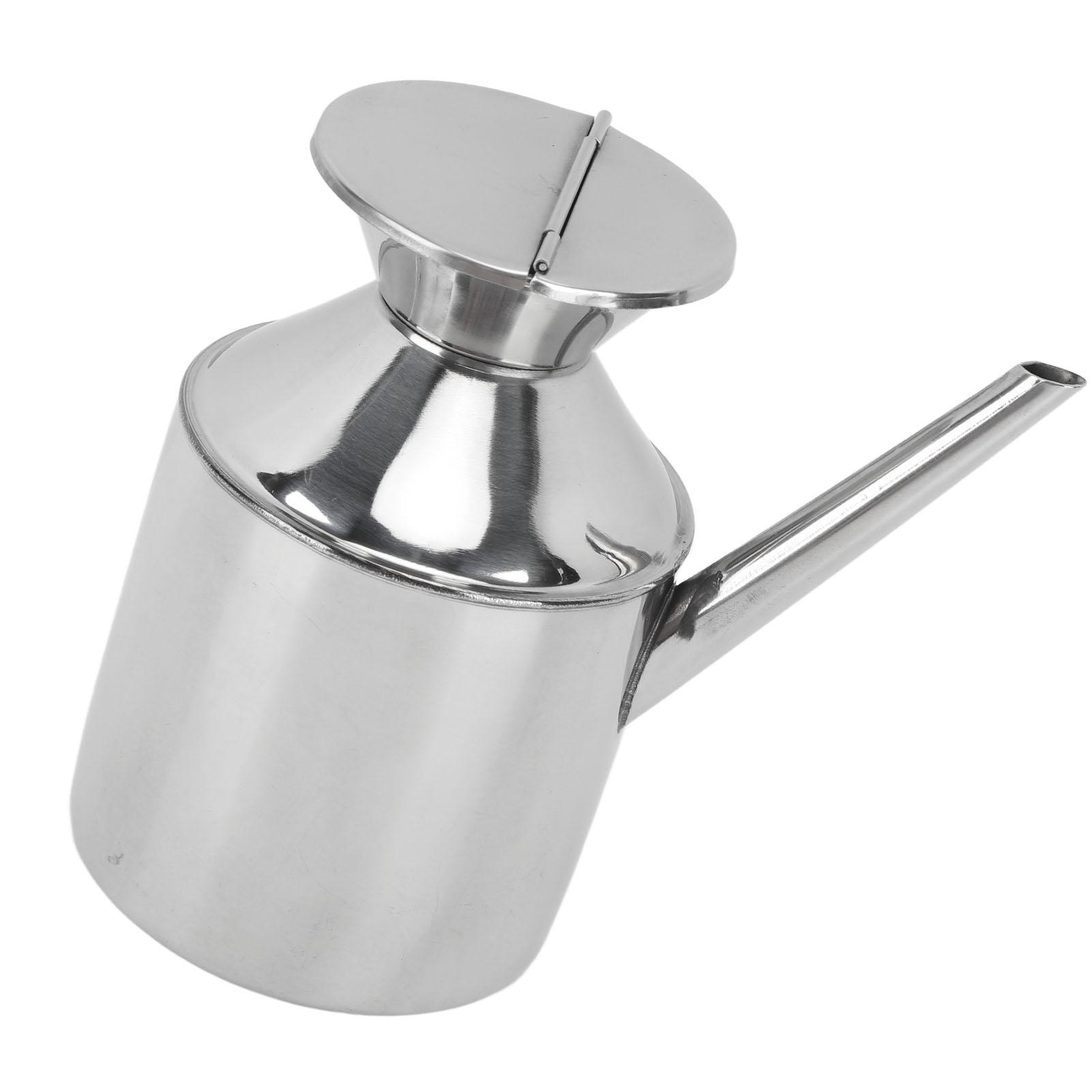 

Масленка из нержавеющей стали Многоцелевой контейнер для масла Бутылка-диспенсер для масла для соевого соуса, уксуса, кулинарного вина Without Handle