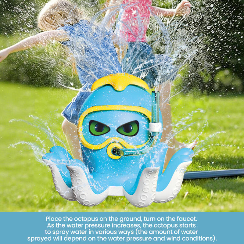 Octopus Water Sprinkler Kids Toys Squid Outdoor Water Splashing Spray For Boys Girls Pool Party Garden Beach Park Fancy Game