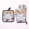 Piece Cute Non-slip Black Gray Cotton Fashion Nordic Kitchen Cooking Microwave Gloves Baking BBQ Potholders Oven Mitts
