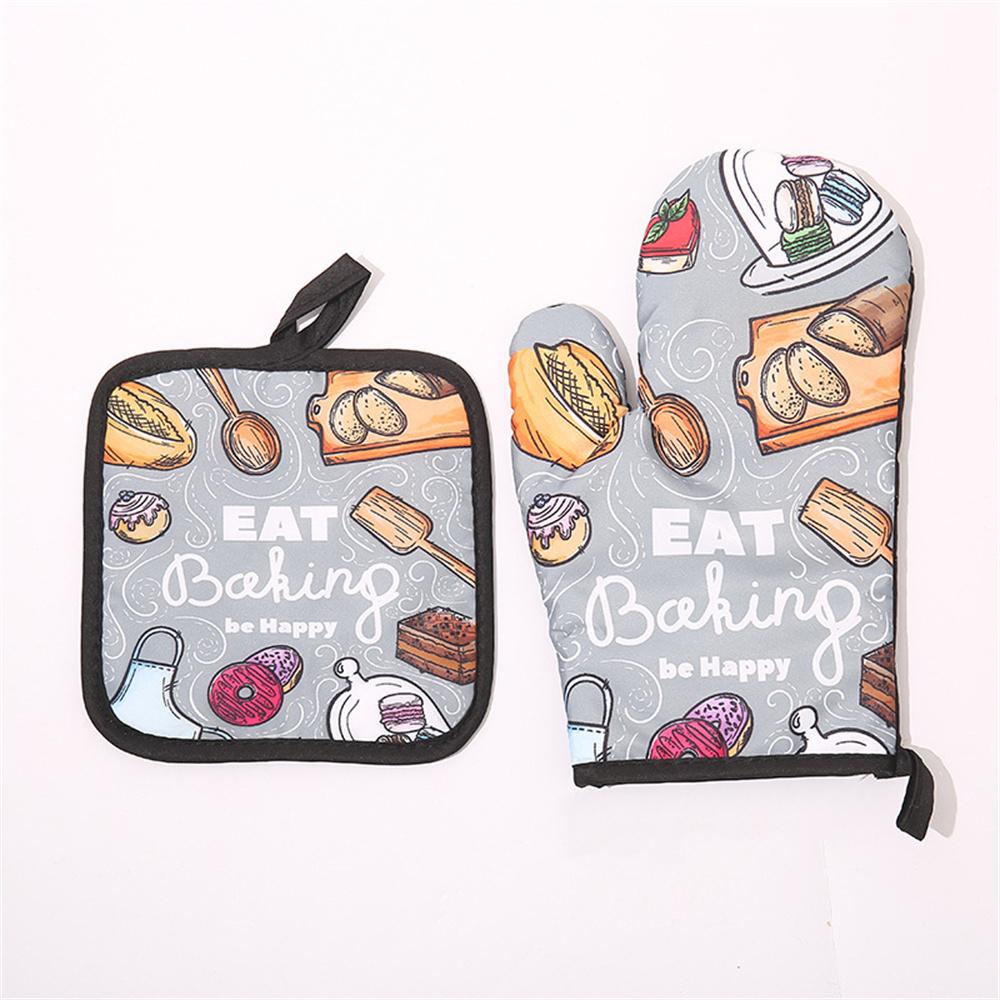 Piece Cute Non-slip Black Gray Cotton Fashion Nordic Kitchen Cooking Microwave Gloves Baking BBQ Potholders Oven Mitts