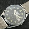 JAPAN VINTAGE REFURBISHED SEIKO 5 AUTOMATIC MENS BLACK DIAL WATCH A444234-1