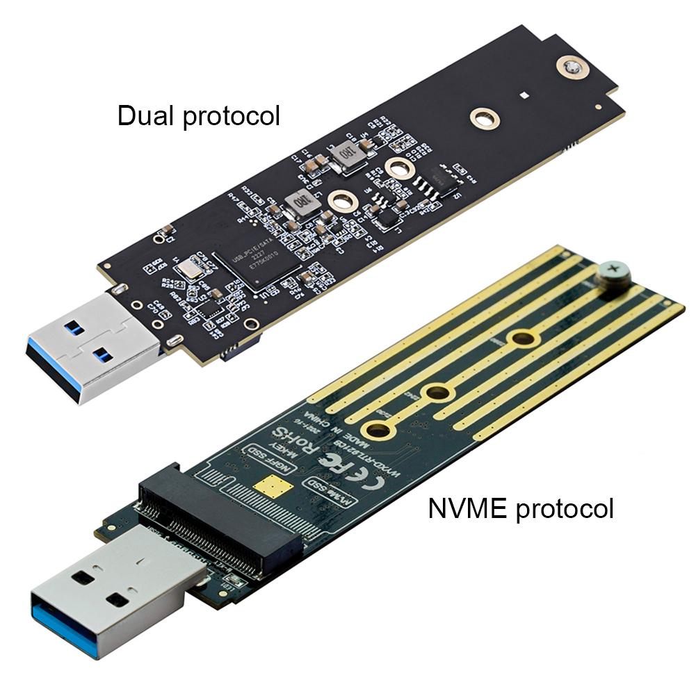 NVME To USB Adapter 10Gbps USB 3.1 Gen 2 To M.2 NVMe SSD Converter Adapter Max 2TB Support UASP TRIM for 2280 2260 2242 2230 SSD