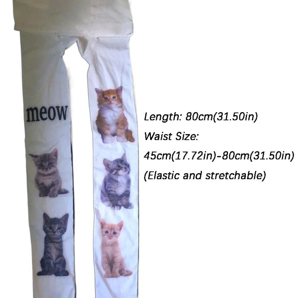 Süße atmungsaktive Katzen-Strumpfhosen Harajuku Streetwear Verstellbare lange Socken Y2K Rollenspiel-Socken Cosplay