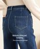2025 Winter Women's High-Waist Korean Wide-Leg Jeans with Velvet, Warm and Floor-Length
