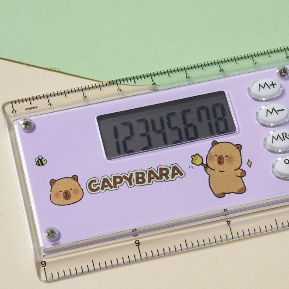 Mini Ruler Calculator 8-digit Measuring Ruler New Straightedge Students