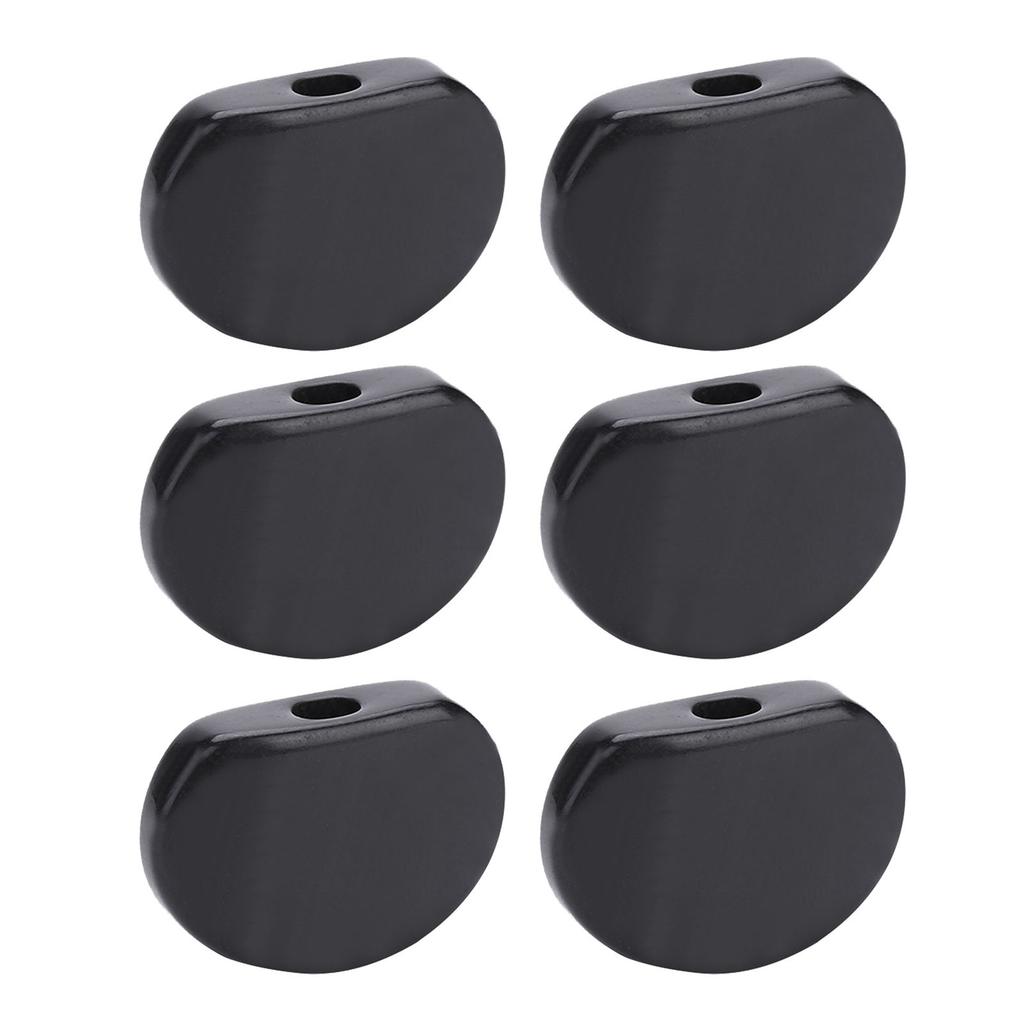 6 Pcs Guitar Tuning Peg Buttons Oval Black Machine Head Buttons Guitar Replacement Parts Instrument Accessory