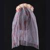 Spooky Gothic Bride Headwear Flower Headband Veil for Halloween Parties Masquerades Mask Day of the Death Bridal Costume