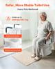 Raised Toilet Seat with Arms, 136.1 kg Load Capacity, 101.6 mm Lift Height, Widened Commode Elevated Toilet Seat Riser with Padded Handles for