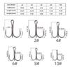 50Pcs/Box Barbed Treble Fishing Hook Iron Three Claw Fishhook Triple Fishing Hook  Fishing Tool