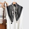 Vintage Cashew Printed Tassel Small Square Scarf For Women Elegant Decorative Neckwear