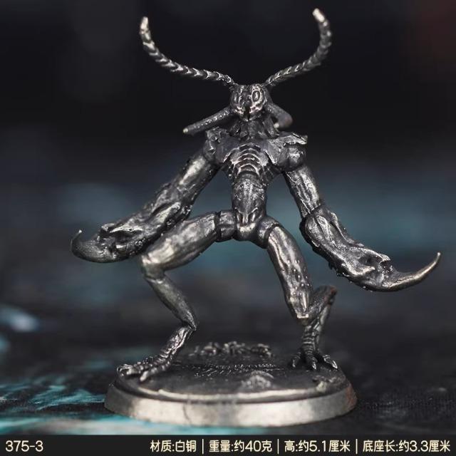 

White Copper Ant Soldier Miniature - Figurine for Tabletop Game, Wargaming Piece, Car Interior Decor Desk Ornament Gift for Men