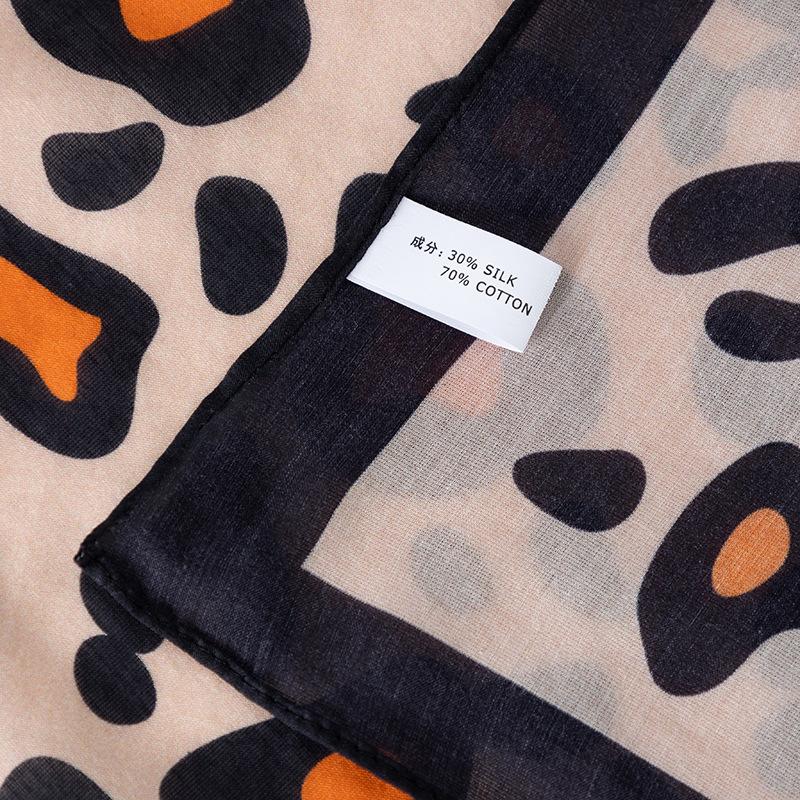 Leopard Print Silk Small Square Scarf Women's Sunscreen Shawl Summer Thin Mulberry Silk Scarf Fashion Versatile 71 Small Square Scarf
