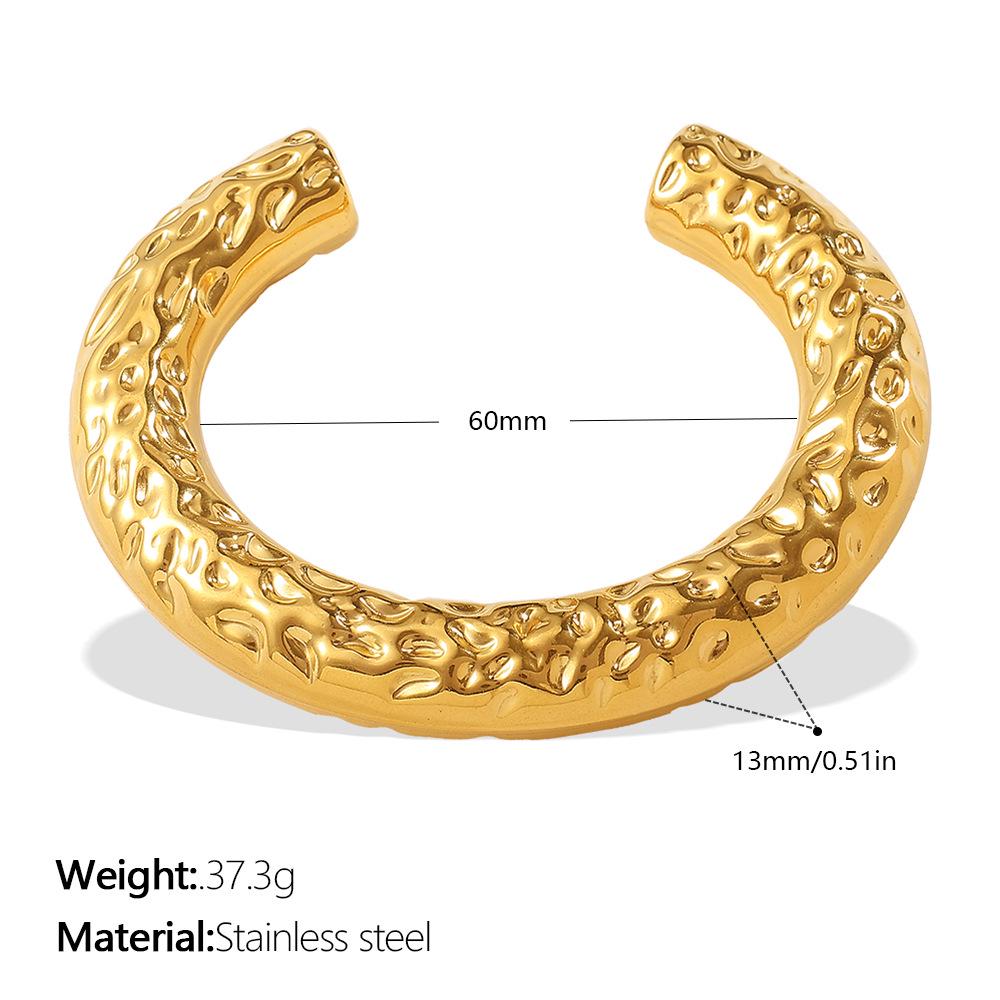 Элегантный витой C-образный кованый браслет-манжета из нержавеющей стали для женщин