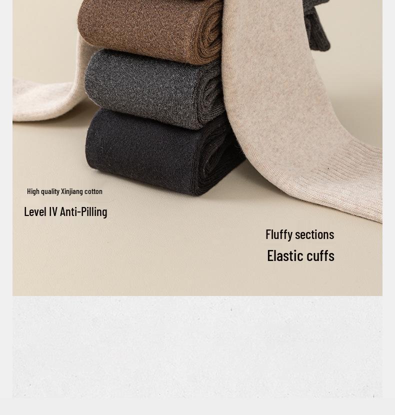 2025 Autumn/Winter Women's Fleece-Lined Over-the-Knee Socks – Warm, Thick, Terry Cotton.