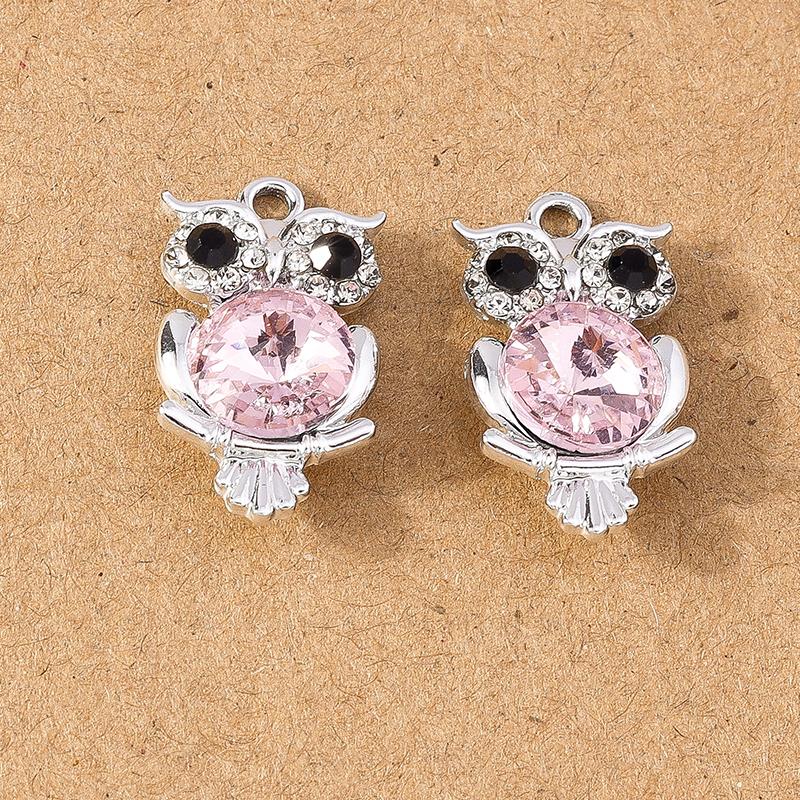 10pcs Cute Animal Charms Crystal Owl Pendants for Jewelry Making DIY Necklace Earrings Bracelet Accessories Supplies