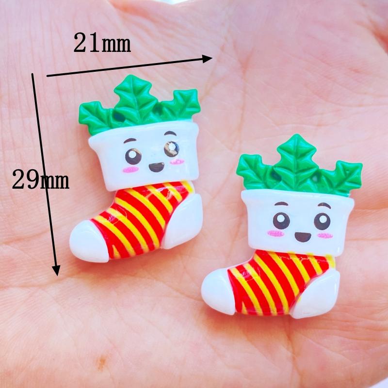 10Pcs New Mini Cute Cartoon Christmas Series Flat Back Resin Cabochons Scrapbooking DIY Jewelry Craft Decoration Accessorie