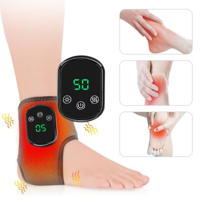 3-in-1 Foot Massager with 5 Heat Levels Portable Rechargeable Cordless Heated Ankle Wrap with 3 Vibration Modes