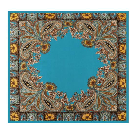 Headscarf Paisley Pattern Large Square Scarf Smooth Imitation Silk Fabric Turban