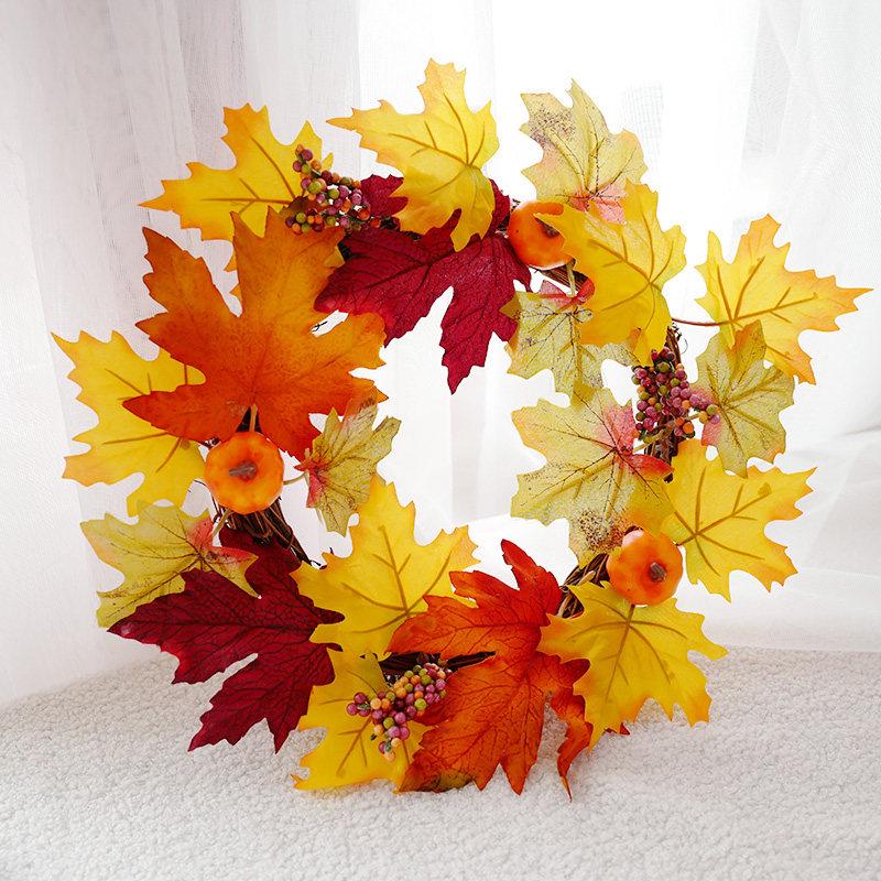 Autumn Pumpkin Halloween Wreath: Door & Bar Hanging Decoration for Harvest Festival