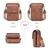 Vintage Damen Leder Crossbody Tasche Handytasche für Damen Verstellbarer Breiter Riemen Handtasche Multi-Reißverschlussfächer Geldbörse