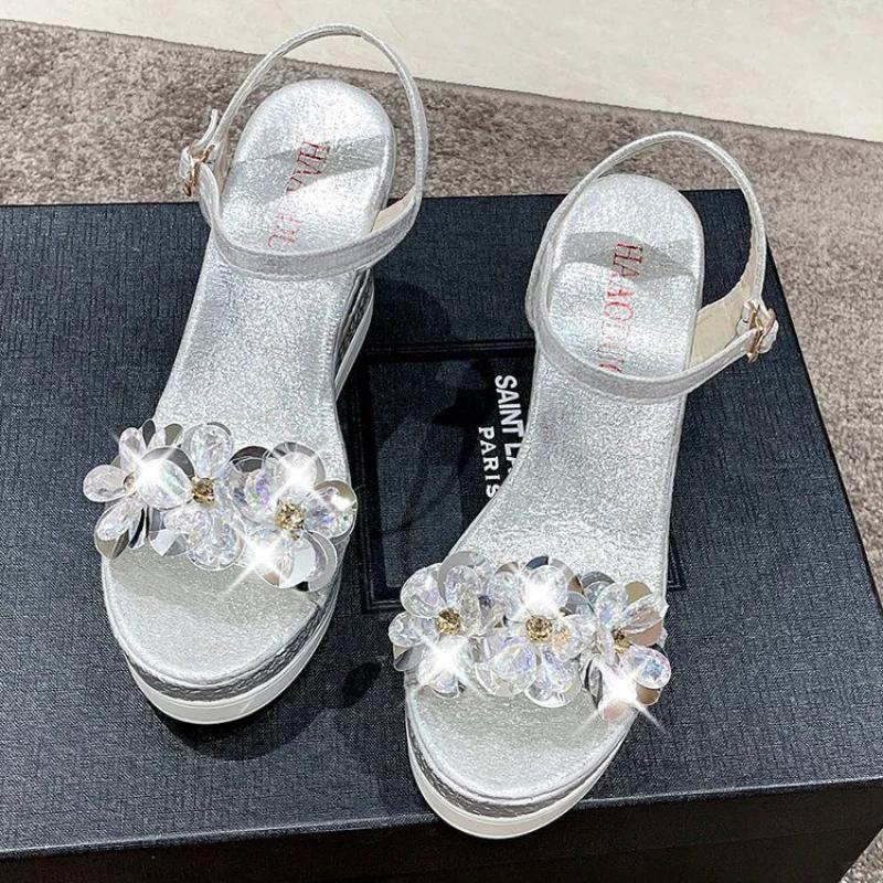 Fashion Wedges Heel Open Toe Sandals for Women New Breathable Fashion Shoe Low Price 2025 Trend Original Vip Pvc Summer Woman Shoes Sale