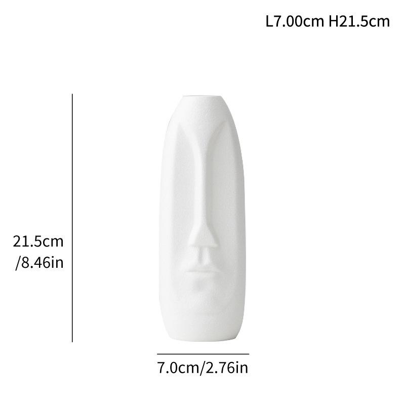 Abstract European Ceramic Face Vase Sculpture for Home Decor